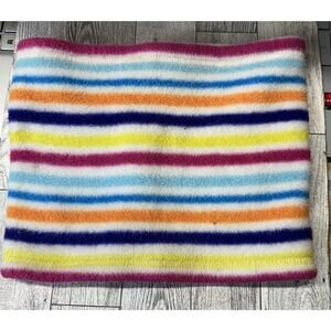 LL Bean Fleece Mock Neck Warmer Kids Striped Colorful Youth Soft Lined Winter
